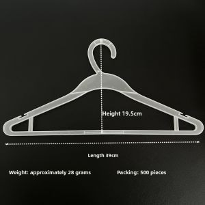Disposable Plastic Clothes Hangers for Home And Dry Cleaning Shop Transparent Multi-Functional Anti-Slip Adult Size