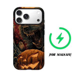 Halloween Wolf Pumpkin Phone Case for iPhone 18 17 16 15 14 13 12 11 Air Pro Max Plus Double-layer Cover