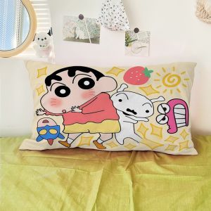 Adorable Cartoon Pillowcase Doraemon Double-Sided Bedroom Pillow Cover Cushion Case Single Washable Polyester Fiber
