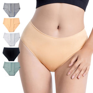 Sentexin 3/5PCS Womens Middle Waisted Underwear Cotton Plus Size Ladies Panties Breathable Briefs M-XXL