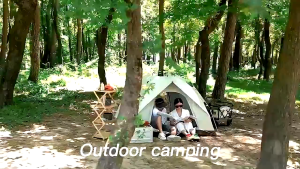 4 Person Waterproof Double Layer Tent Outdoor Automatic Camping Tent for Family Travel Beach Hiking
