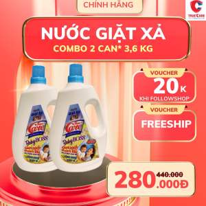 Combo 2 can Nước giặt xả True Care 5IN1 can 36kg trắng sạch quần áo  gấp đôi hạt lưu hương thơm lâu mềm vải