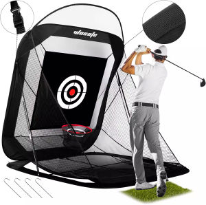 New Golf Practice Net Indoor Outdoor Swing Cutter Automatic Ball Return Home Gym Storage Easy Golf Swing Cage Herrick Brand