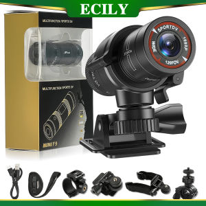 Ecily F9 Camera hành động HD 1080P Mũ bảo hiểm mô tô xe đạp máy ảnh thể thao ngoài trời Video DV DVR Máy ghi âm Dash Cam cho xe hơi xe đạp