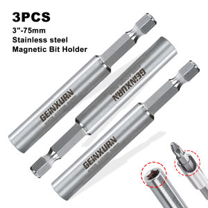 Geinxurn 3 Stainless Screwdriver Bit HolderExtension Socket Drill Bit Magnetic Holder Hex Shank Quick-Change Drill Bit Guide