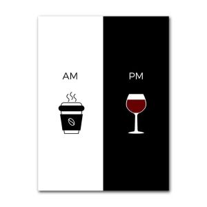 BILIBILI | Wall Art Home Decor Modern Picture Am Coffee PM Wine Sign Print Kitchen Restaurant Poster Canvas Painting Modular Nordic Style