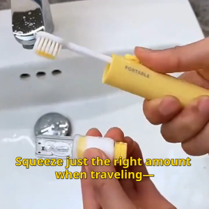 Portable 2-in-1 Travel Toothbrush - Multifunctional Soft Bristle Toothbrush Set for Adults and Children