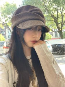 Warm Wool Blend Autumn Winter Soft Foldable Womens Hat Bowler Cap Small Face Large Head Size Equestrian Style Casual Hat