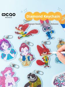 Disney Zootopia DIY Diamond Painting Keychain Charm with Elegant Design