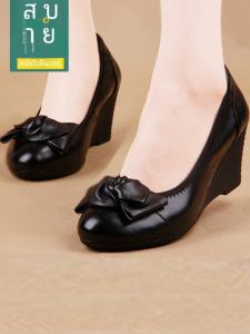 รองเท้าส้นเตี้ยหนังแท้สำหรับผู้หญิง รองเท้าลำลองสวมใส่สบาย รองเท้าหนังนิ่ม กันลื่น ระบายอากาศได้ดี รองเท้าส้นเตี้ยสำหรับผู้หญิง