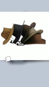 Topi Koboi Dewasa Tebal Motif Sulam ZigZag Pria Dan Wanita Dewasa Laken Tebal