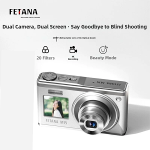 FETANA | Compact Digital Camera with Dual Screens Dual Lenses CCD High Definition Selfie