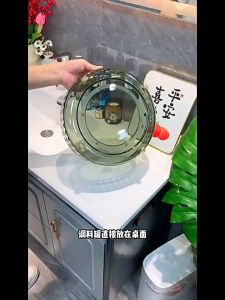 Diamond Texture Rotating Tray Kitchen Seasoning Organizer Furniture Cosmetic Storage Box