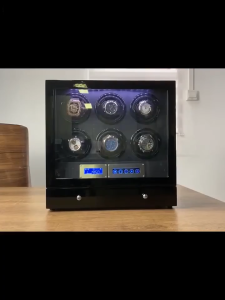 BLUETIDE【Dual screen control】Watch Winder Box Automatic For 2/3/4/6/9 Slot watches box with drawer key lock watch storage box