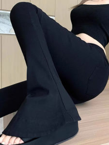 High Waist Flared Pants Womens Black Elastic Slim Fit Long Trousers Spring Autumn Fashion Ladies Jeans High Waist Flared Trousers