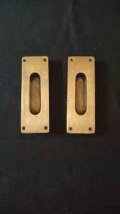 Handle Pintu Rumah Kuningan Sliding Kom Geser Kotak Polos Antik 2 Pcs