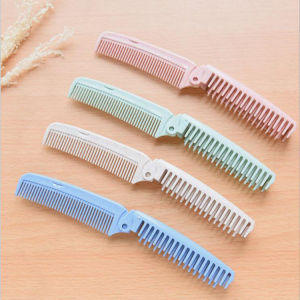 Comb Travel Portable Wheat Straw Makeup Hair Dense Tooth Comb Men and Women Portable Anti-Static Foldable Comb
