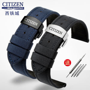 Mens Nylon Canvas Watch Band BM8475 Three-eye Timing CA0690/CA0695 Butterfly Double Buckle Medium Thickness Flat Interface