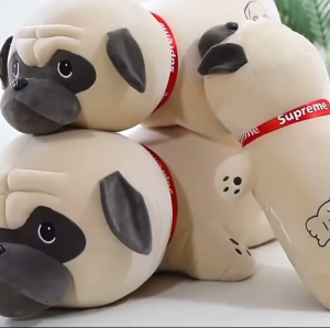 gấᴜ Bông Chó Pull Dog Nằm Chó Mặt Nhăn Vải 4 chiều mềm mịn mát
