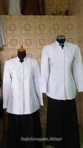 Baju Blazer Seragam Dinas Waskat PNS Guru PDH Putih Polos