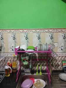 Rak piring wastafel/rak piring serbaguna uk 55cm warna pink cat powder coating anti karat