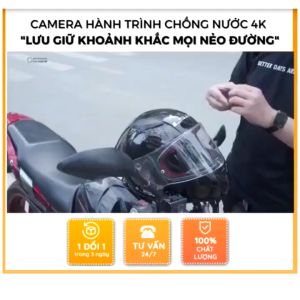 camera hành trình xe máy 4K Ultra full HD camera đi phượt quay phim chụp ảnh siêu nét chống nước ở độ sâu tới 30mcó điều khiển từ xa