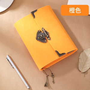 A5 A6 Size Student Notebook with Password Lock Leather Sketch Book Business Meeting Diary Graffiti Style Dual Glue Paper
