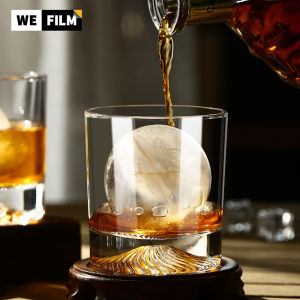ภาพเงาถ้วยแก้วไวน์ความคิดสร้างสรรค์โปร่งใสแก้วไวน์หิมะแก้วลายภูเขาน้ำแข็งถ้วยเอนกประสงค์ก้นหนาถ้วยหินแก้ววิสกี้คริสต์มาส