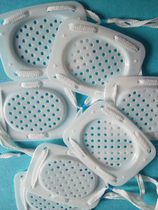 Medical Plastic Eye Patch with Tying Rope round Hole Breathable Eye Area Fixed Concave Single Eye Pad Protection Collision