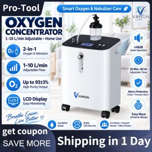 ⭐Local Warehouse+COD⭐ VARON Oxygen Concentrator Machine 0.5-10L Adjustable Flow Up to 96% High Oxygen Concentration Home Oxygen Generator for Elderly Household Oxygen Supply Device