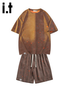 izzue | Trendy Dye Gradient Summer Leisure Wear Set for Men 2 Pieces