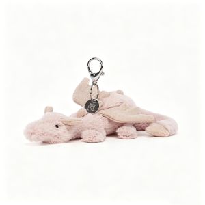 JC Soft Plush Dragon Keychain Fluffy White Dragon Bag Charm Pendant Cute Stuffed Animal Key Ring for Backpack Unique Gift