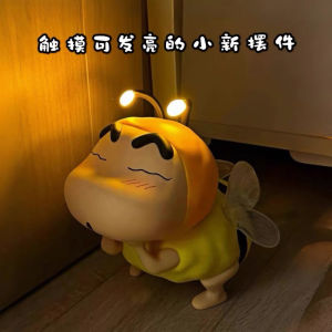 Creative Cartoon Bee Night Light Figurine Desk Lamp Glowing Doll Desktop Decoration Childrens Bedroom Decor Gift Packaging