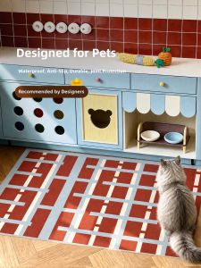 YUNHAOBUYI | Vintage Style Pet Food Mat Waterproof Anti-slip