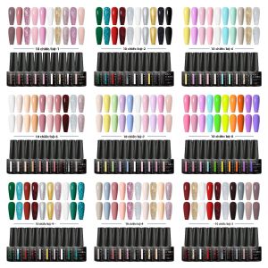 Bộ 10 Sơn Móng Tay Gel Hiệu Ứng Hologram Kiểu Pháp Dùng Đèn UV/LED Không Độc Hại Màu Bền Lâu Dành Cho Người Mới Bắt Đầu Làm Nail