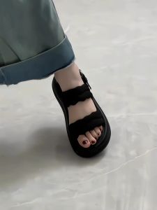 Ultra-Soft Leather Sandals Women Summer Outdoor Wear Comfortable Platform Roman Shoes Beach Shoes Thick Bottom Slip-On Sandals