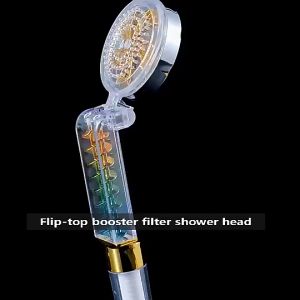 Folding Filter High Pressure Fan Shower Head With Turbo Fan Booster