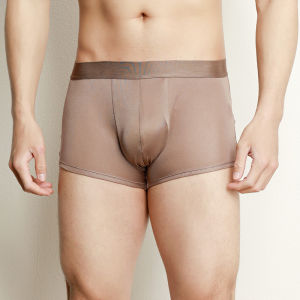 100%  Silk Mens Underwear Mid-Waist Seamless Loose Boxer Shorts Comfortable Breathable Skin-Friendly Silk Fabric
