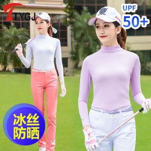 Áo Thun Lụa Băng Dài Tay Chống Nắng Cho Nữ TTYGJ Golf Spring Summer Áo Thun Lụi Lạnh Cổ Tròn Tay Dài Chất Liệu Polyester