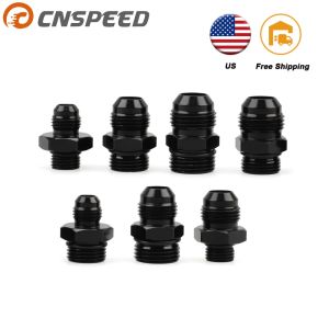 Male Adapter AN6 6AN Fitting Black ORB-6 /-10 /-10 O-ring Boss to AN8 8AN AN1010/ 6061-T6 Aluminum Flare Fitting Car Accessories