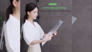 【 60*30cm 24h delivery】 HD Rectangle Mirror Wall Sticker Acrylic mirror with stand mirror Thick soft Stitching Mirror Self Adhesive Mirror Full Body Bedromm Bathroom household Mirror