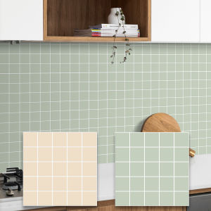 10pcs 3D Self-adhesive Wall Tiles 3D Square Wall Sticker Waterproof Kitchen Splash Proof Vinyl Wallpaper for Interior Decoration