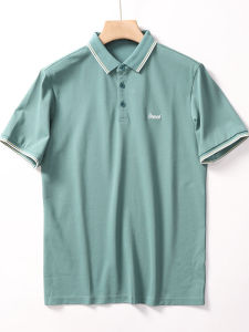 Áo Thun Polo Nam Tay Ngắn Chất Liệu Cotton Thêu Hạt Cườm Thoáng Khí Thoải Mái Mùa Hè Màu Trơn Cổ Polo Tay Ngắn