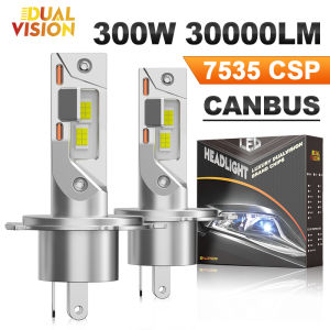 Dualvision 300W LED Headlight Bulb H7 H4 Canbus Wireless Mini Diode 6000K White 30000LM CSP Plug&Play Car Turbo Driving Headlamp