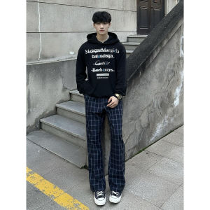 Casual Mix and Match Plaid Straight Trousers