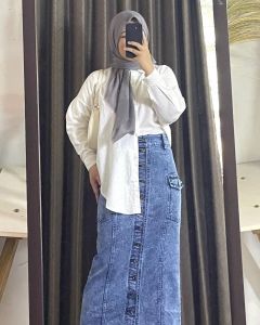 rok jeans premium rok jeans gaya korea rok kekinian rok jeans bestseller bisa cod
