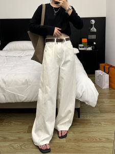 Ankela High Waist Wide Leg Knife Edge Jeans Womens Spring Autumn Loose Slimming Casual Long Pants Trousers