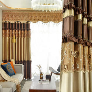 👌Custom Made Curtains👌 Exquisite Butterfly Embroidery Curtains for Windows 2023 Modren Jacquard Curtains for Sliding Door European Drapes for Living Room Hook Curtain for Bedroom Home Decor 80% Blackout Curtains