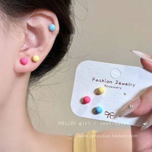 Hoa Tai Hình Đậu Màu Kẹo Ngọt Ngào Dành Cho Nữ Lỗ Khoan Tai Đồ Trang Sức Thời Trang Cao Cấp Hình Tròn Không Có Kim Cương Hoàn Toàn Mới