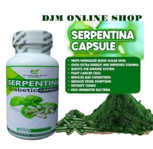 Serpintina Diabetic Capsule 500mg Pure Organic Herbal Supplements 100 Capsule (FDA approved)